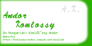 andor komlossy business card